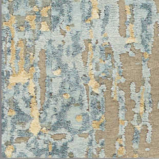 nourison Christopher Guy Wool & Silk Abstract Blue/Grey Rug CGS27 Home