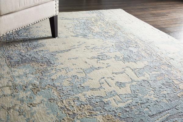 Nourison Christopher Guy Wool & Silk Abstract Blue/Multicolored Rug CGS26 Home