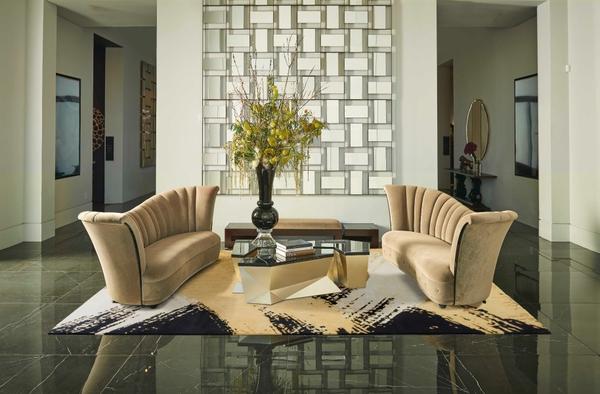 Nourison Christopher Guy Wool & Silk Abstract Gold/Black Rug CGS36 Home