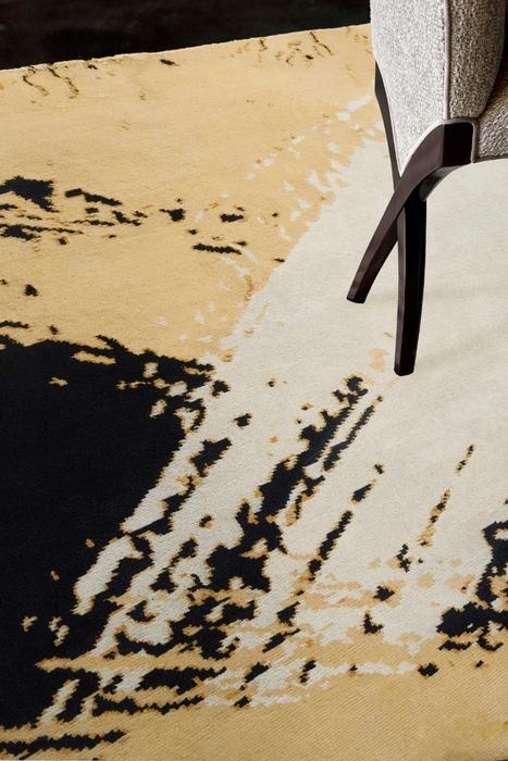 Nourison Christopher Guy Wool & Silk Abstract Gold/Black Rug CGS36 Home