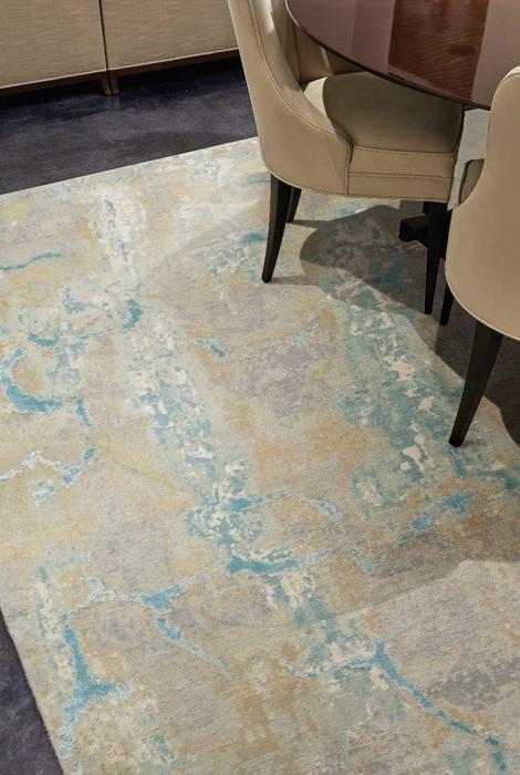 Nourison Christopher Guy Wool & Silk Abstract Grey/Blue Rug CGS01 Home