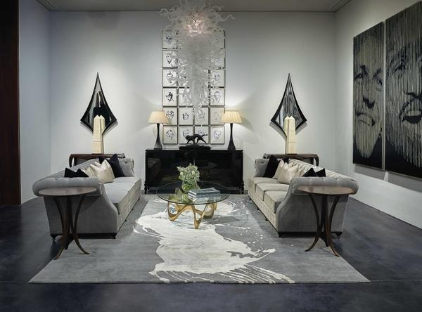 Nourison Christopher Guy Wool & Silk Abstract Grey Rug CGS22 |Nourison Home