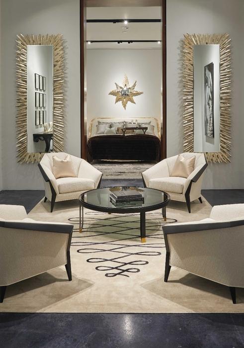 Nourison Christopher Guy Wool & Silk Abstract Ivory/Black Rug CGS09 Home