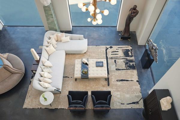 Nourison Christopher Guy Wool & Silk Abstract Ivory/Black Rug CGS10 Home