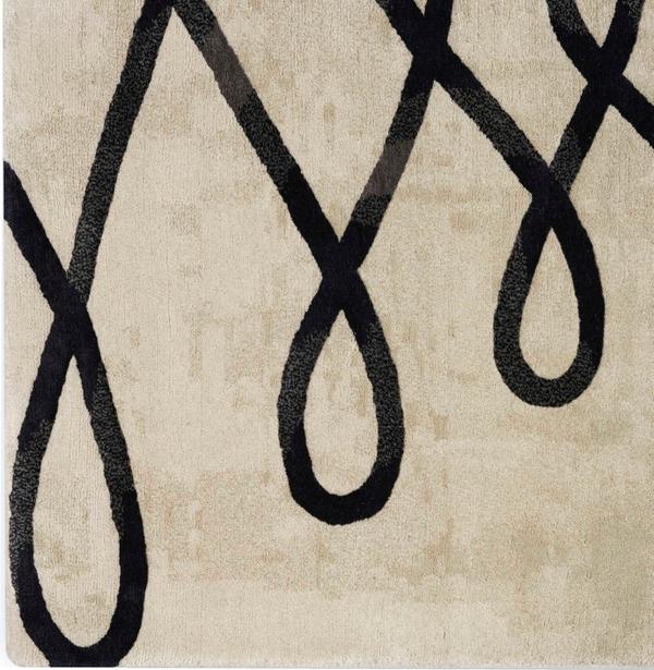 nourison Christopher Guy Wool & Silk Abstract Ivory/Black Rug CGS09 Home