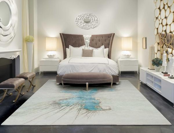 Nourison Christopher Guy Wool & Silk Abstract Ivory/Blue Rug CGS24 |Nourison Home