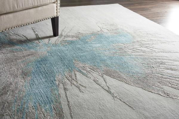 Nourison Christopher Guy Wool & Silk Abstract Ivory/Blue Rug CGS24 |Nourison Home