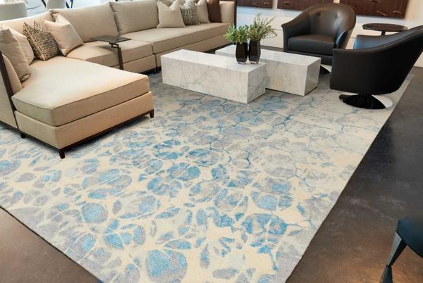 Nourison Christopher Guy Wool & Silk Abstract Ivory/Blue Rug CGS28 Home