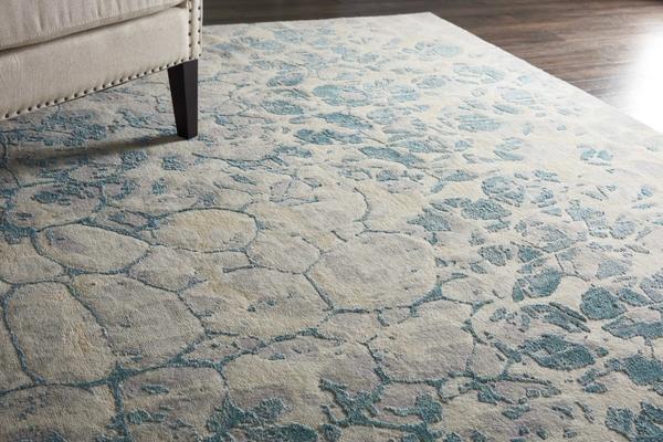 Nourison Christopher Guy Wool & Silk Abstract Ivory/Blue Rug CGS28 Home