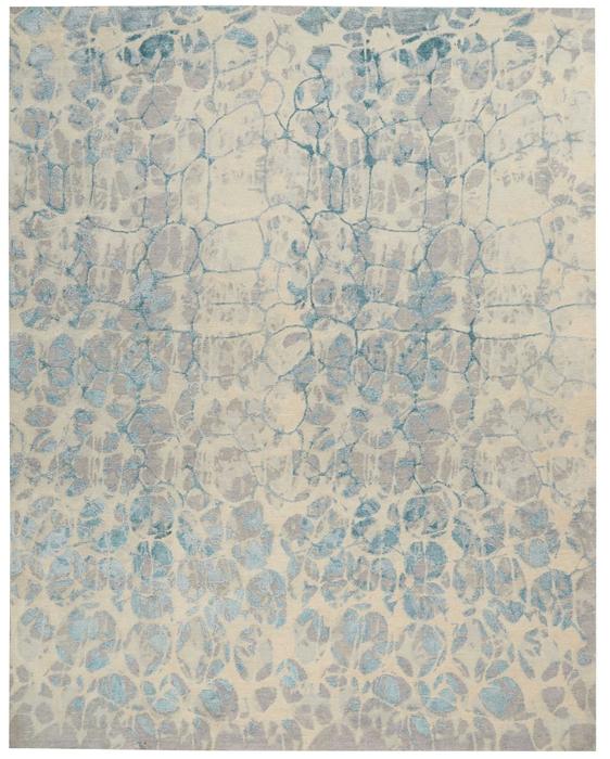 Nourison Christopher Guy Wool & Silk Abstract Ivory/Blue Rug CGS28 Home