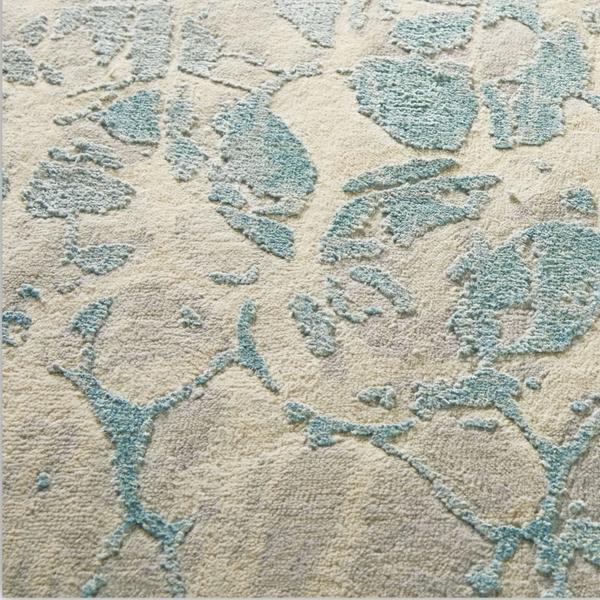nourison Christopher Guy Wool & Silk Abstract Ivory/Blue Rug CGS28 Home