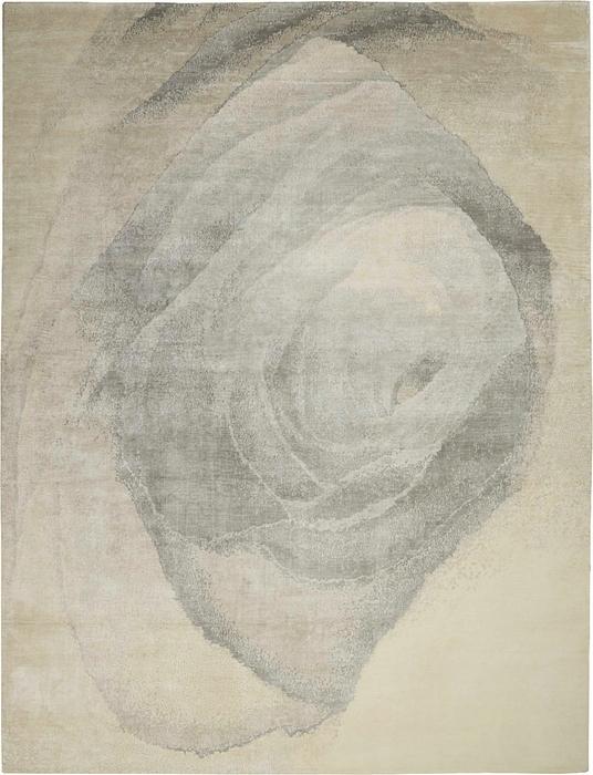 Nourison Christopher Guy Wool & Silk Abstract Ivory/Grey Rug CGS33