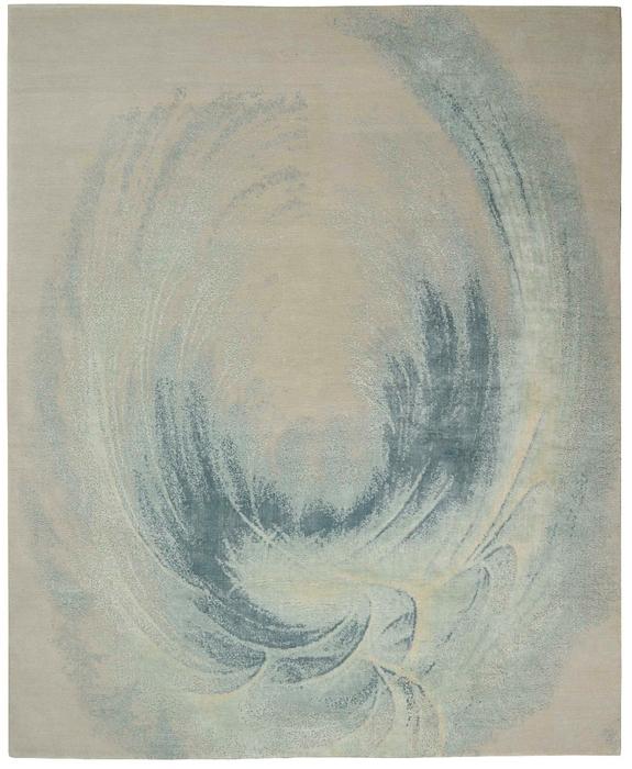 Nourison Christopher Guy Wool & Silk Collection Beige/Seafoam Indoor Only Abstract Rug CGS30