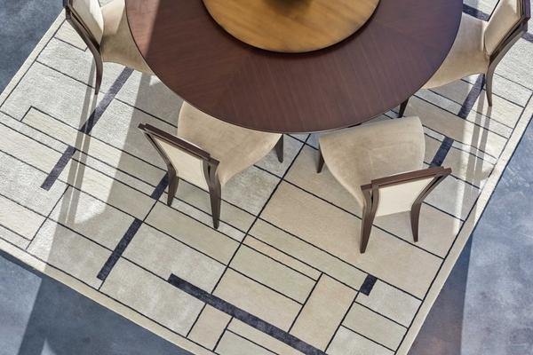 Nourison Christopher Guy Wool & Silk Geometric Ivory/Black Rug CGS19 Home