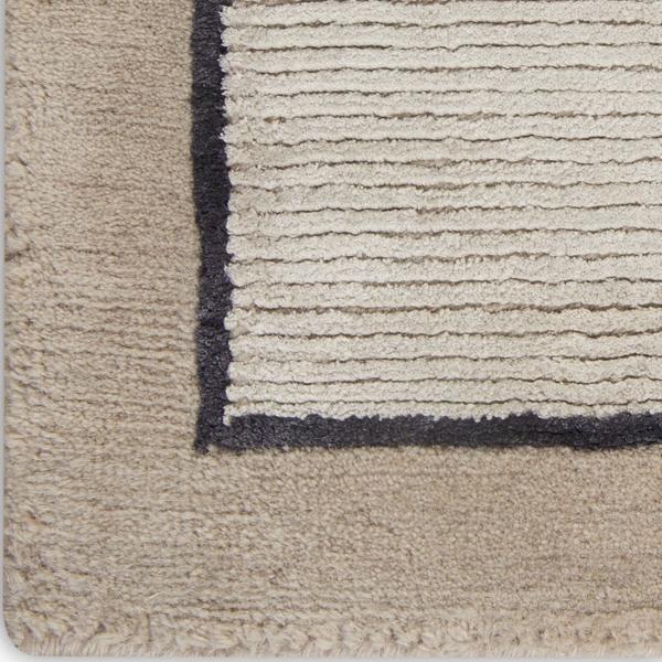 nourison Christopher Guy Wool & Silk Geometric Ivory/Black Rug CGS19 Home