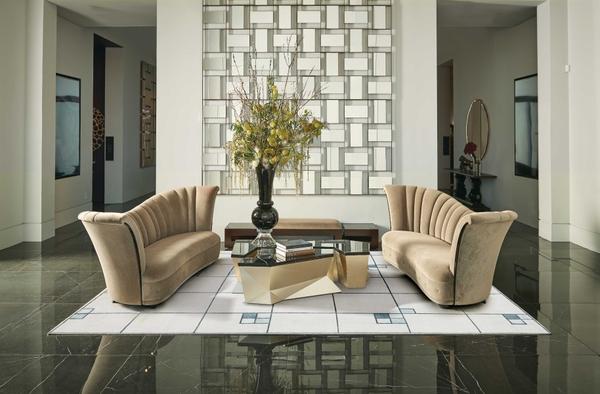 Nourison Christopher Guy Wool & Silk Geometric Ivory/Blue Rug CGS01 Home