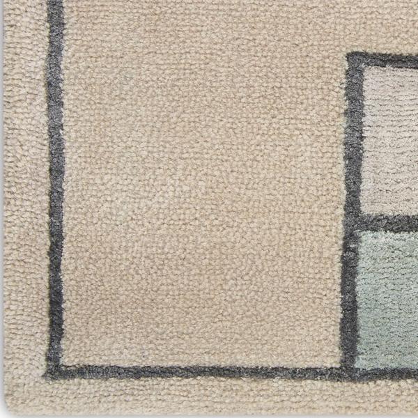 nourison Christopher Guy Wool & Silk Geometric Ivory/Blue Rug CGS01 Home