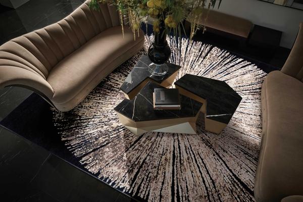 Nourison Christopher Guy Wool & Silk Modern Abstract Black Rug CGS21 |Nourison Home
