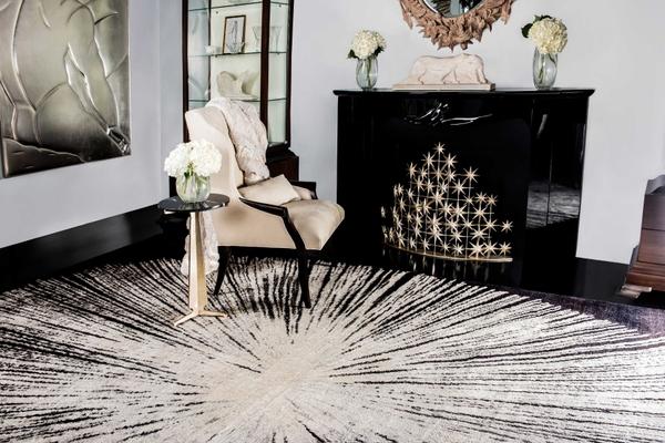 Nourison Christopher Guy Wool & Silk Modern Abstract Black Rug CGS21 |Nourison Home
