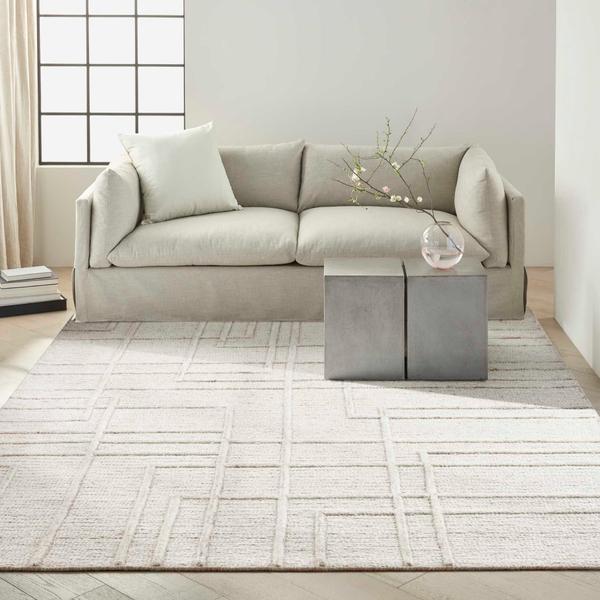 nourison CK045 Impressions Ivory Indoor only Geometric Rug IMP01 Home