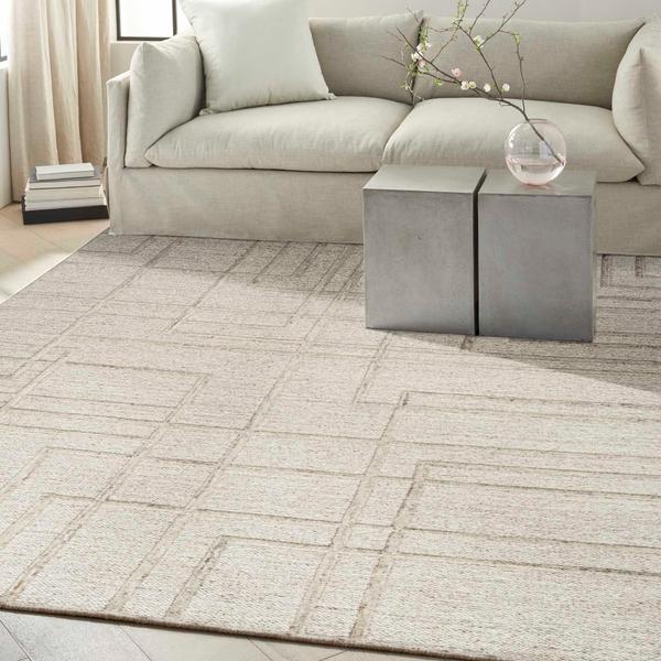 Nourison CK045 Impressions Silver Indoor Only Geometric Rug IMP01 Home
