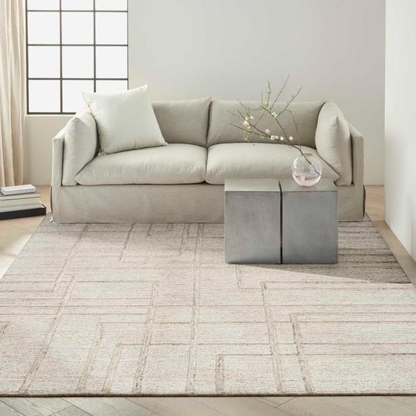 nourison CK045 Impressions Silver Indoor only Geometric Rug IMP01 Home