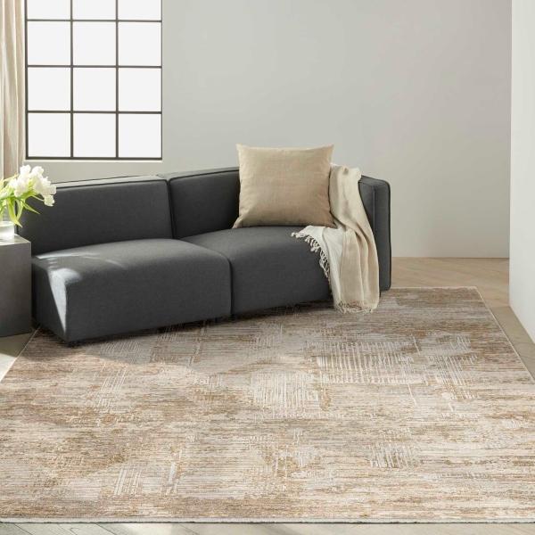 nourison CK078 Summit Mocha Ivory Indoor only Abstract Rug SUM02
