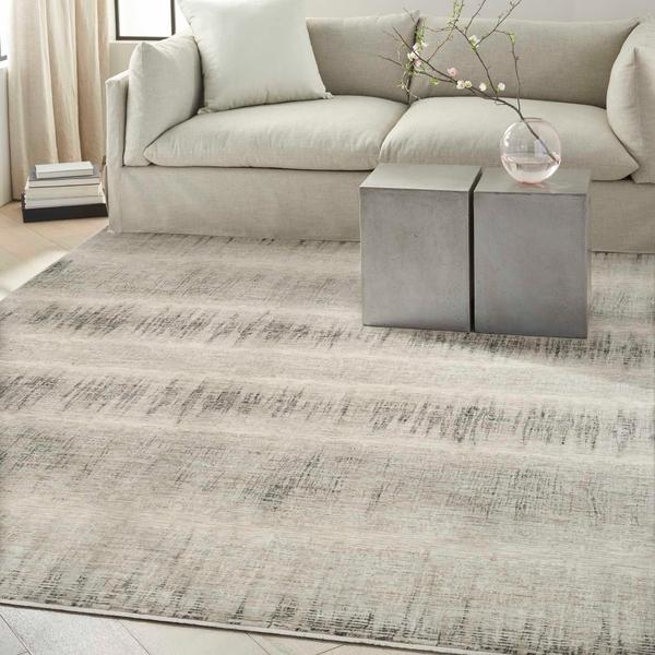 Nourison CK079 Notes Ivory Charcoal Indoor Only Abstract Rug NOT06