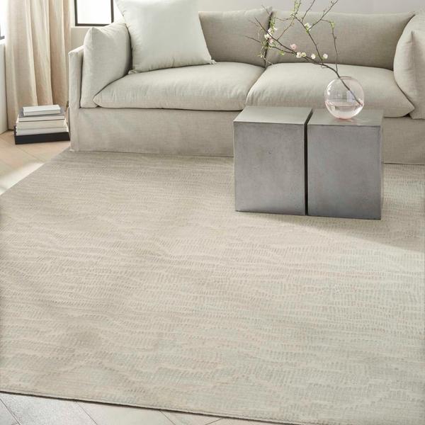 Nourison CK079 Notes Ivory Silver Indoor Only Abstract Rug NOT01