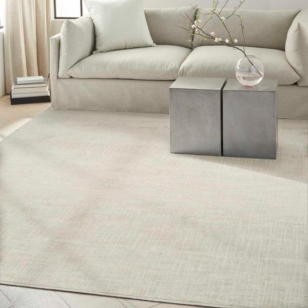 Nourison CK079 Notes Silver Ivory Indoor Only Abstract Rug NOT02