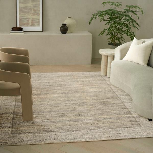 Nourison CK082 Ridge Grey Ivory Indoor Only Abstract Rug RDG01