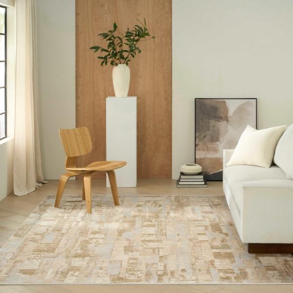 nourison CK089 Drift Beige Grey Indoor only Abstract Rug DRF04