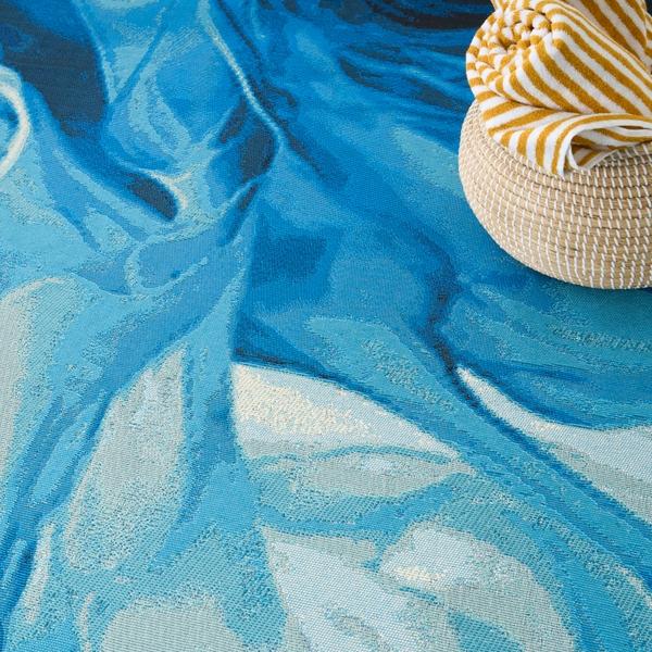 Nourison Color Splash Blue Ivory Indoor/Outdoor Abstract Rug CSP09