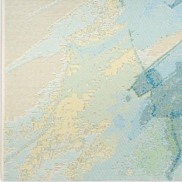 nourison Color Splash Ivory Blue Indoor/Outdoor Abstract Rug CSP04