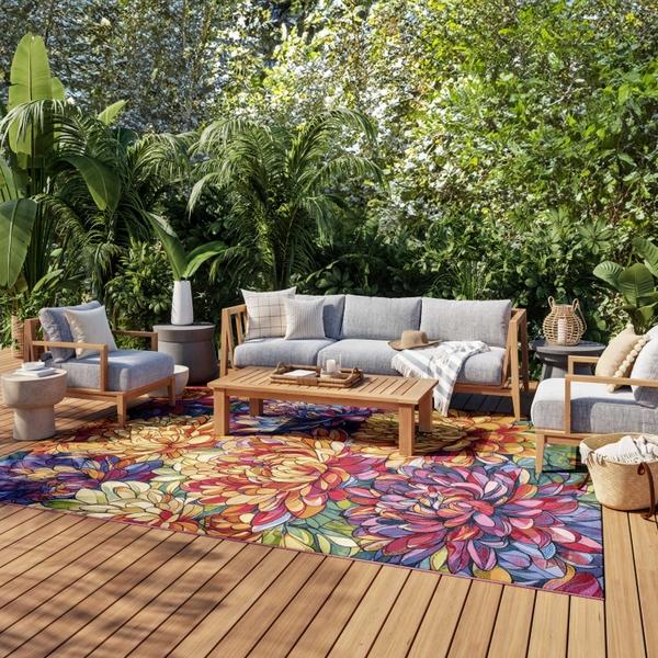 Nourison Color Splash Multicolor Indoor/Outdoor Floral Rug CSP06