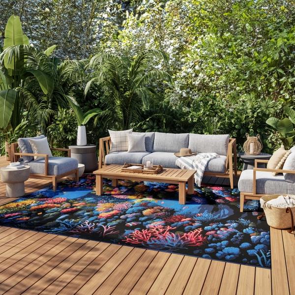 Nourison Color Splash Multicolor Indoor/Outdoor Graphic Rug CSP03