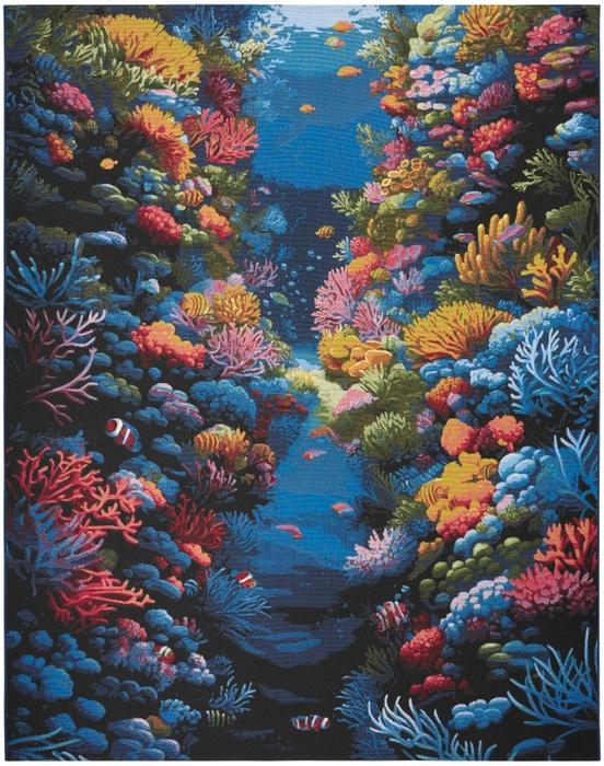 Nourison Color Splash Multicolor Indoor/Outdoor Graphic Rug CSP03