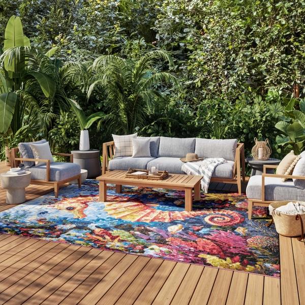 Nourison Color Splash Multicolor Indoor/Outdoor Graphic Rug CSP02