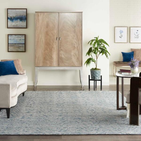 Nourison Colorado Abstract Chevron Blue Rug CLR02 Home