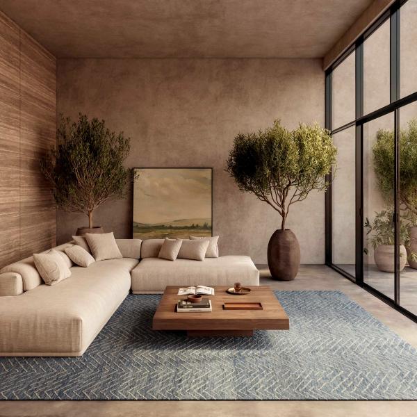 nourison Colorado Abstract Chevron Blue Rug CLR02 Home