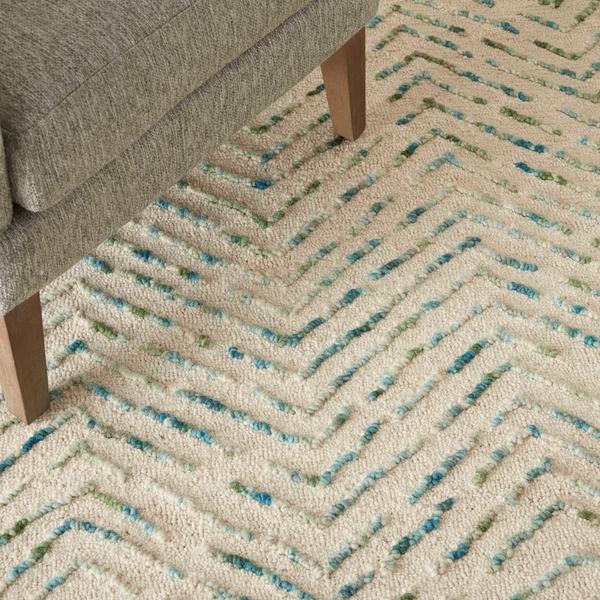 Nourison Colorado Abstract Chevron Ivory/Green Rug CLR02 Home