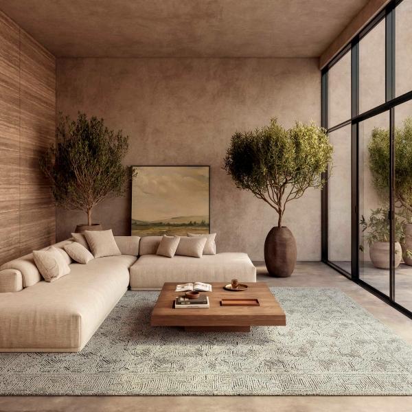 nourison Colorado Geometric Ivory/Navy Rug CLR05 Home