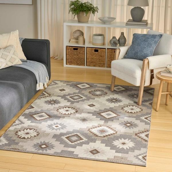 Nourison Copenhagen Ivory Beige Indoor Only Geometric Rug CPN01