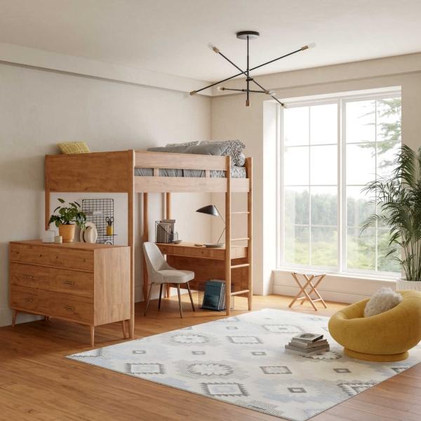 Nourison Copenhagen Ivory Blue Indoor Only Geometric Rug CPN01