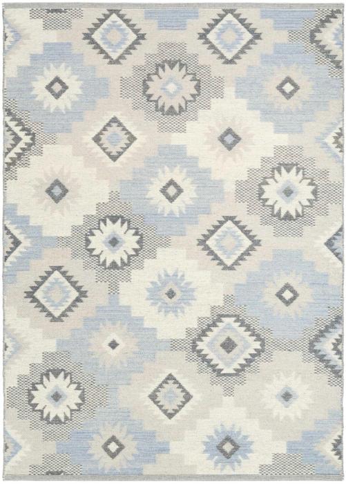 Nourison Copenhagen Ivory Blue Indoor Only Geometric Rug CPN01