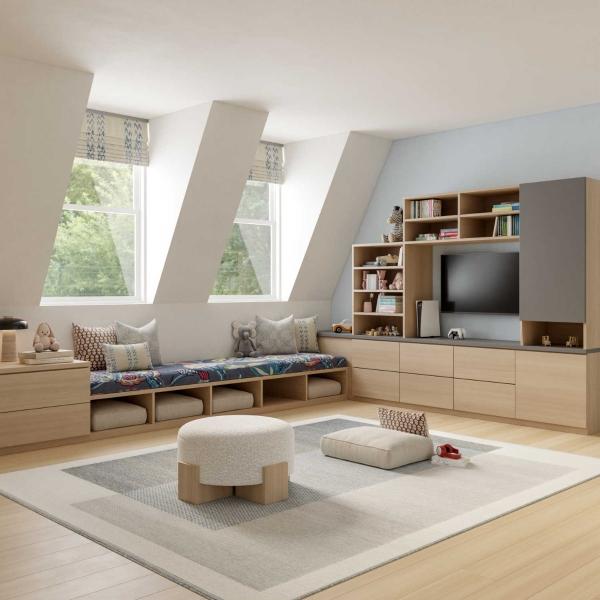 Nourison Copenhagen Ivory Blue Indoor Only Geometric Rug CPN02