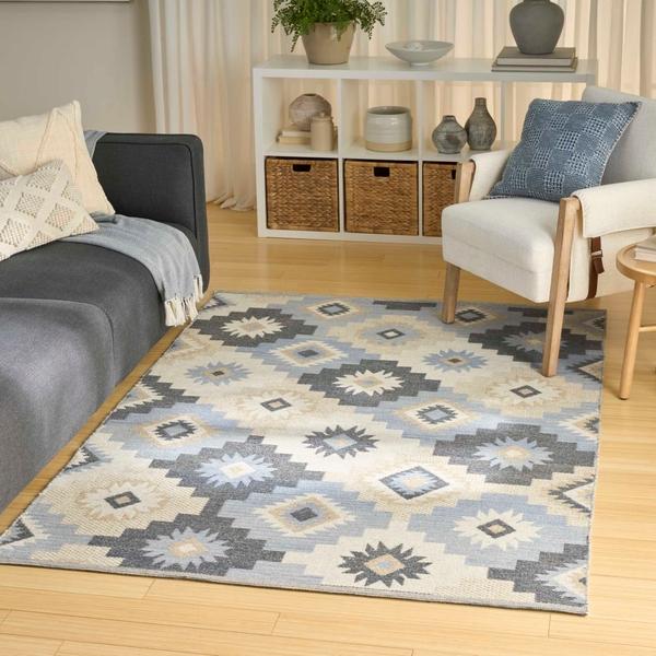 Nourison Copenhagen Ivory Navy Indoor Only Geometric Rug CPN01