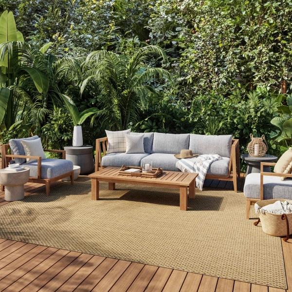 nourison Courtyard Jute Indoor/Outdoor Geometric Rug COU01