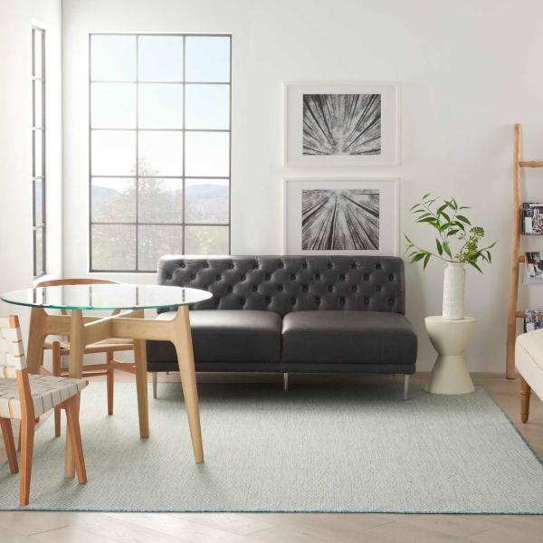 Nourison Courtyard Outdoor Flat Weave Aqua Blue Rug COU01 Home
