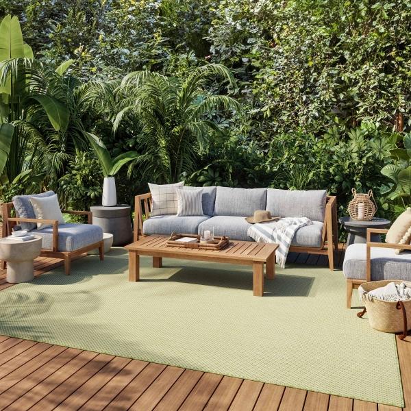 Nourison Courtyard Outdoor Flat Weave Green Rug COU01 Home
